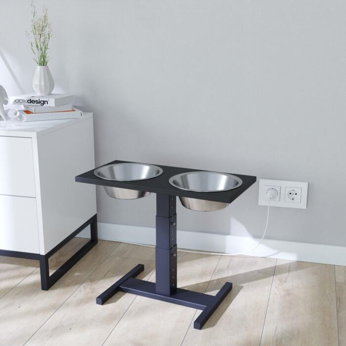 Стойка с мисками Stand Lift M для средних и крупных собак черная-2