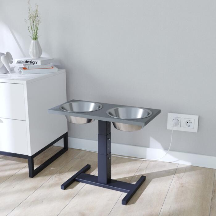 Стойка с мисками Stand Lift M для средних и крупных собак серая-2